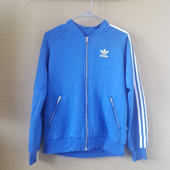 adidas Jackets & Blazers - HP 🎉 RARE Adidas Quilted Blue Track Jacket